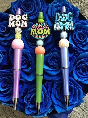 Dog Mom Decorative Ballpoint Pens - Pink, Green, Lavender